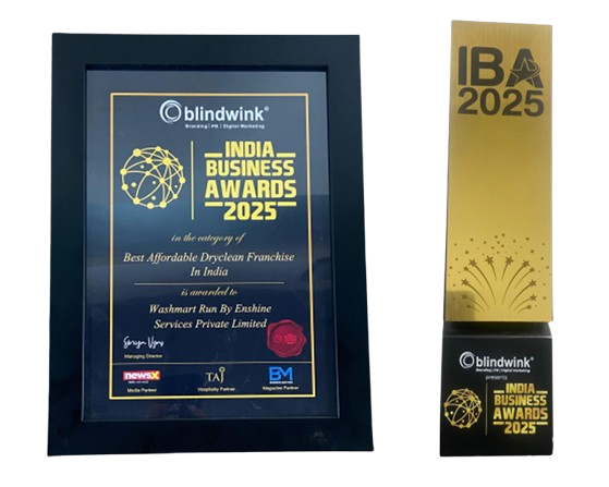 Certificate from SiliconIndia awarded Washmart as most promising franchise of the year 2023