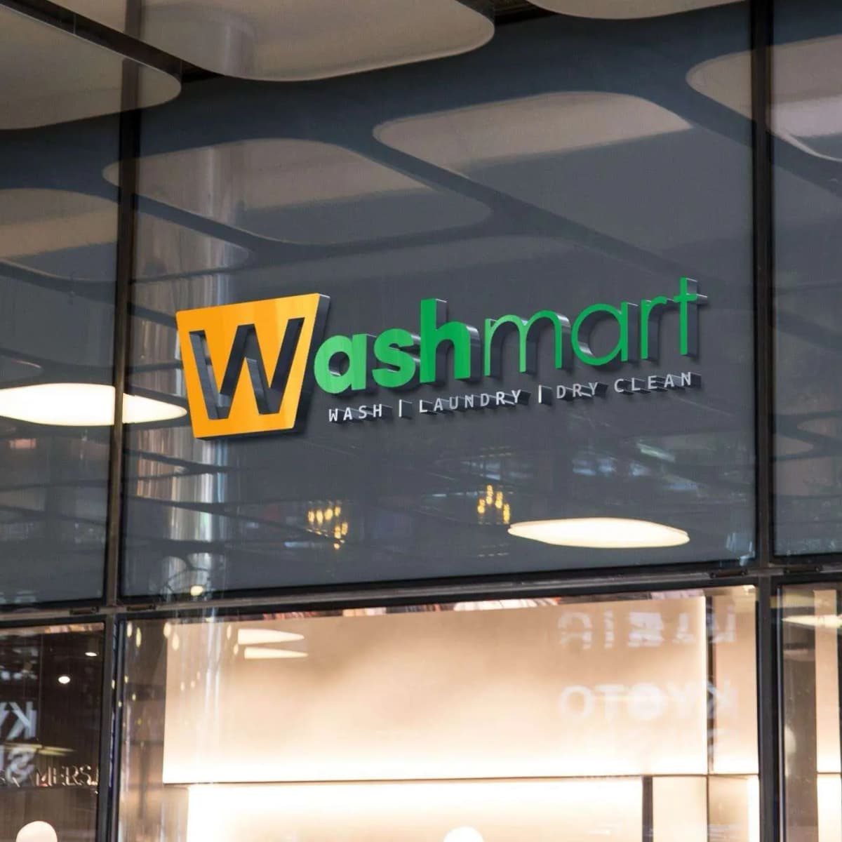 Washmart Storefront Glass Window