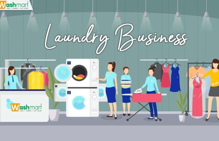 An infographics of laundry business process