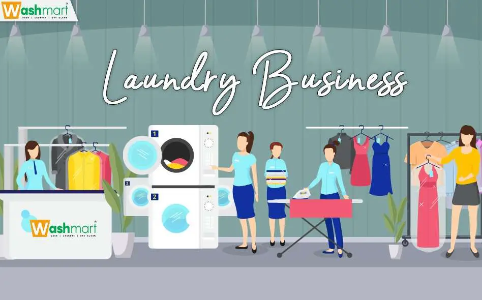 An infographics of laundry business process