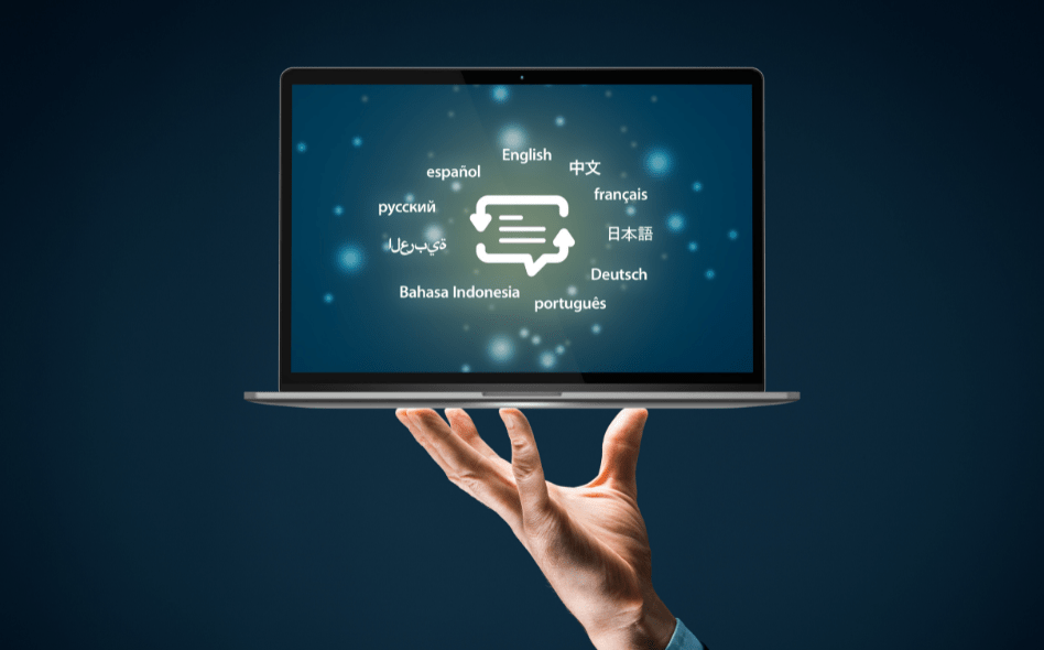 A infographic visual representing a language translation business