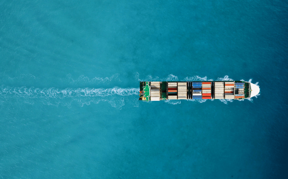 A image of a container ship representing importing equipment manufacturer gadgets business