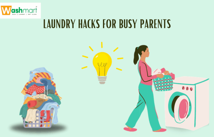 infographic of a busy parent doing laundry