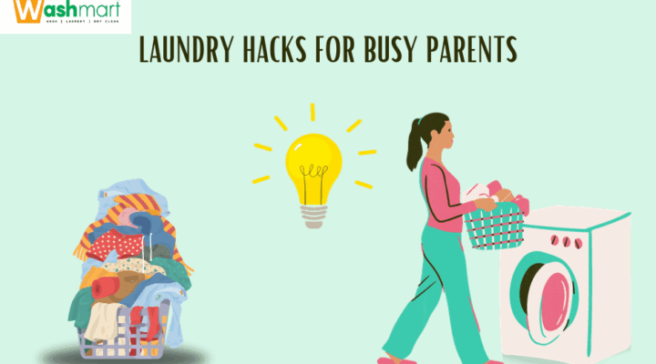 infographic of a busy parent doing laundry