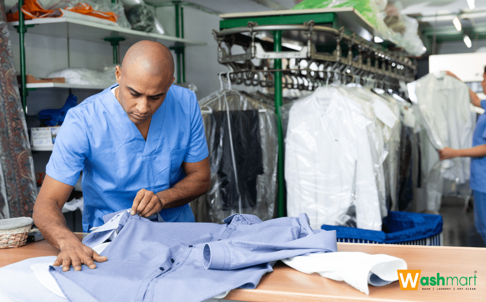 Picture of workers demonstrating a dry cleaning business