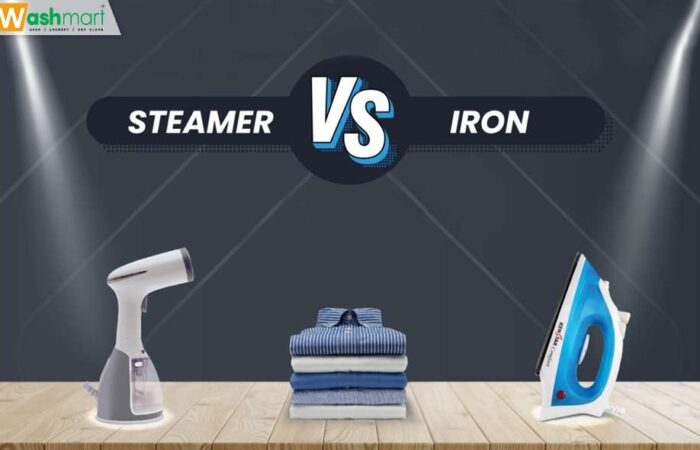 an image of iron and steam iron with clothes in the middle
