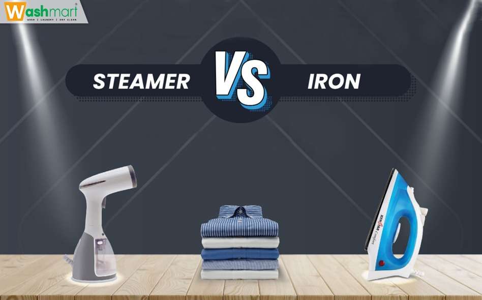 an image of iron and steam iron with clothes in the middle