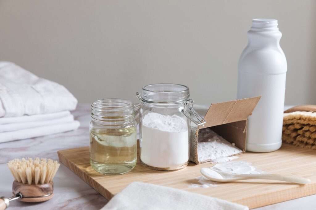 adding a baking soda toa regular detergent to make clothes cleaner and fresher.