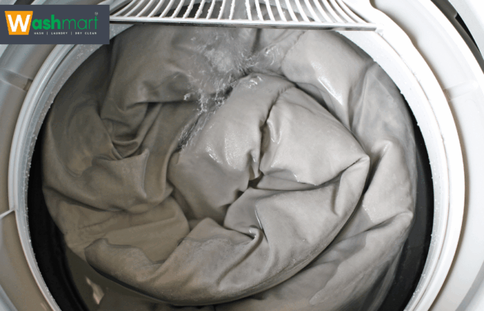 comforter in a washing machine