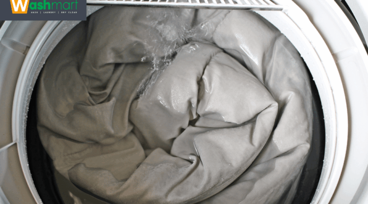comforter in a washing machine