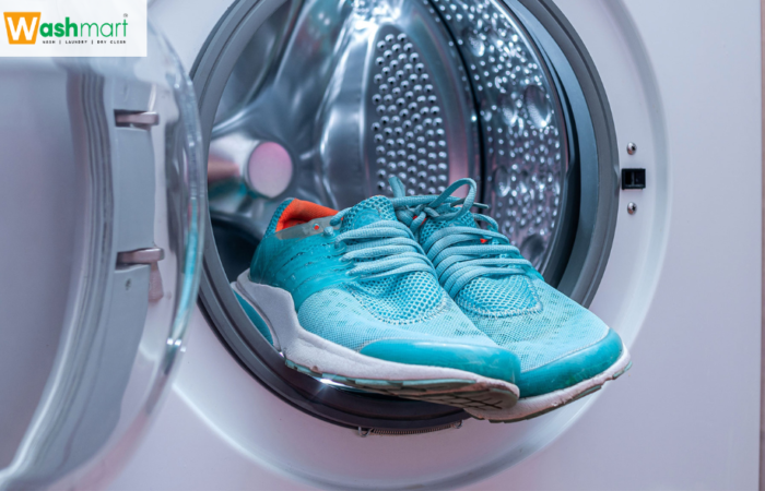 washing shoes in a washing machine