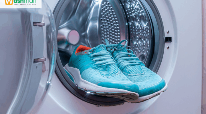 washing shoes in a washing machine