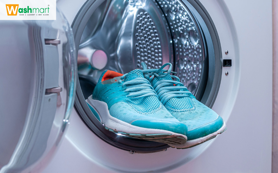 washing shoes in a washing machine