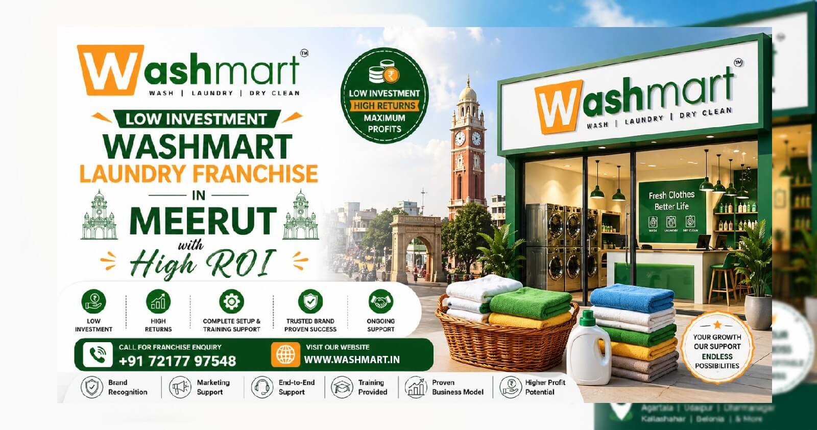 Low Investment Washmart Laundry Franchise in Meerut
