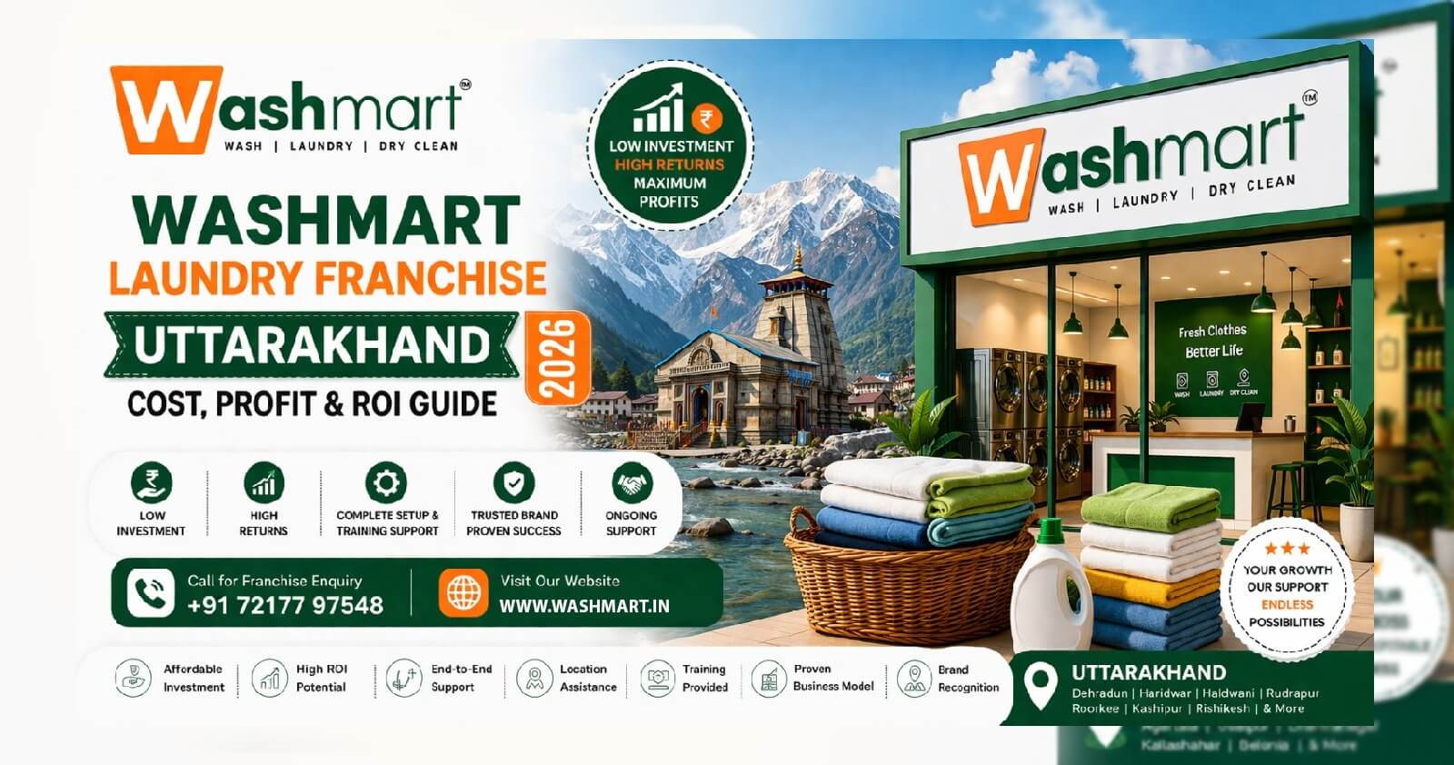 Washmart Laundry Franchise Uttarakhand Cost
